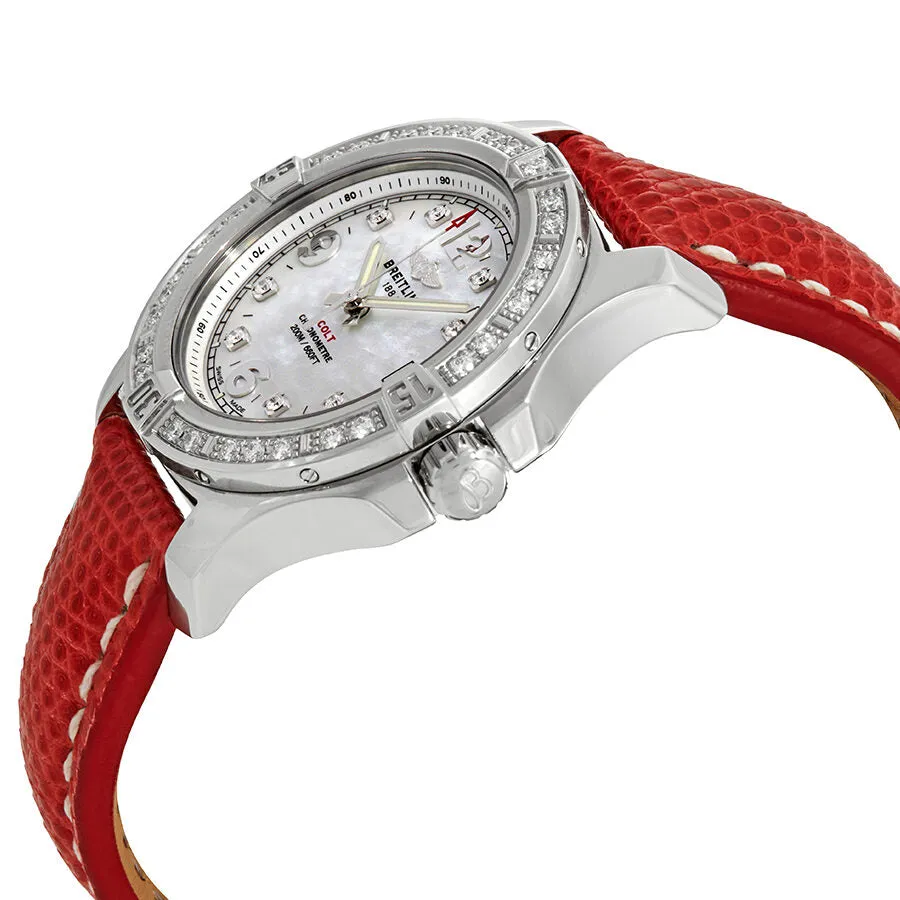 Breitling Colt Mother of Pearl Diamond Dial Ladies Watch A7438953/A771RDZT