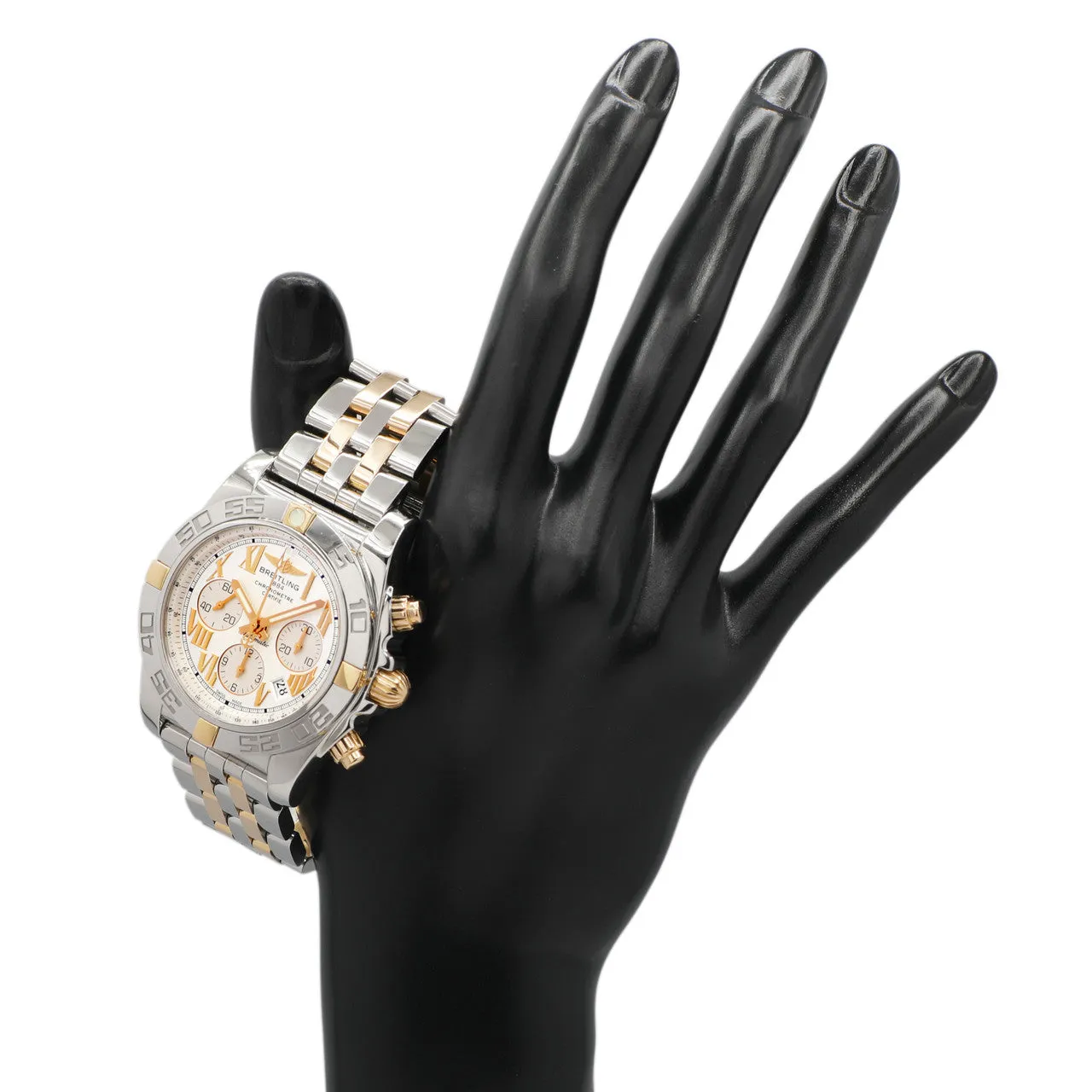 Breitling Stainless Steel 18K Rose Gold Chronomat 44 IB0110