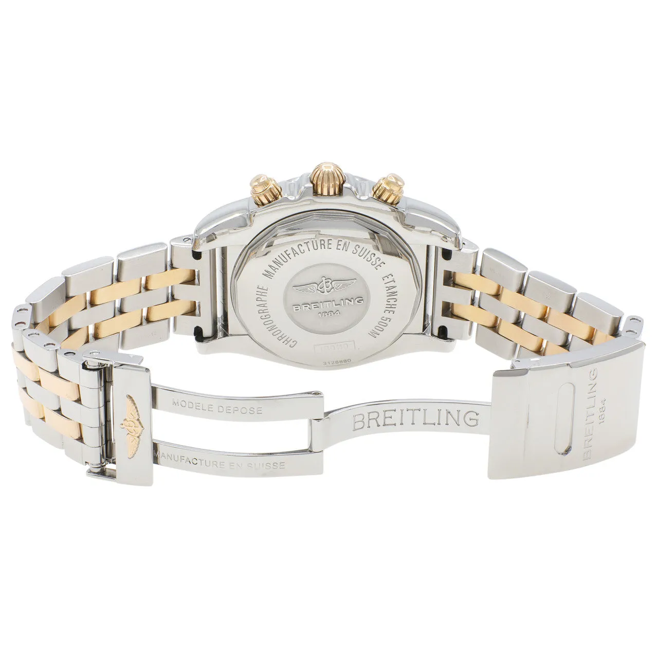 Breitling Stainless Steel 18K Rose Gold Chronomat 44 IB0110