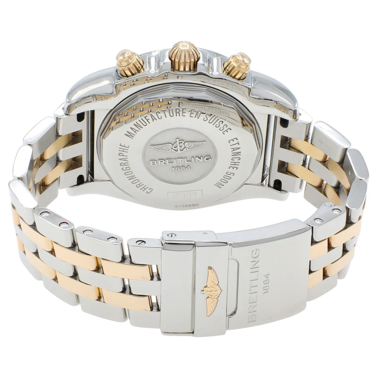 Breitling Stainless Steel 18K Rose Gold Chronomat 44 IB0110