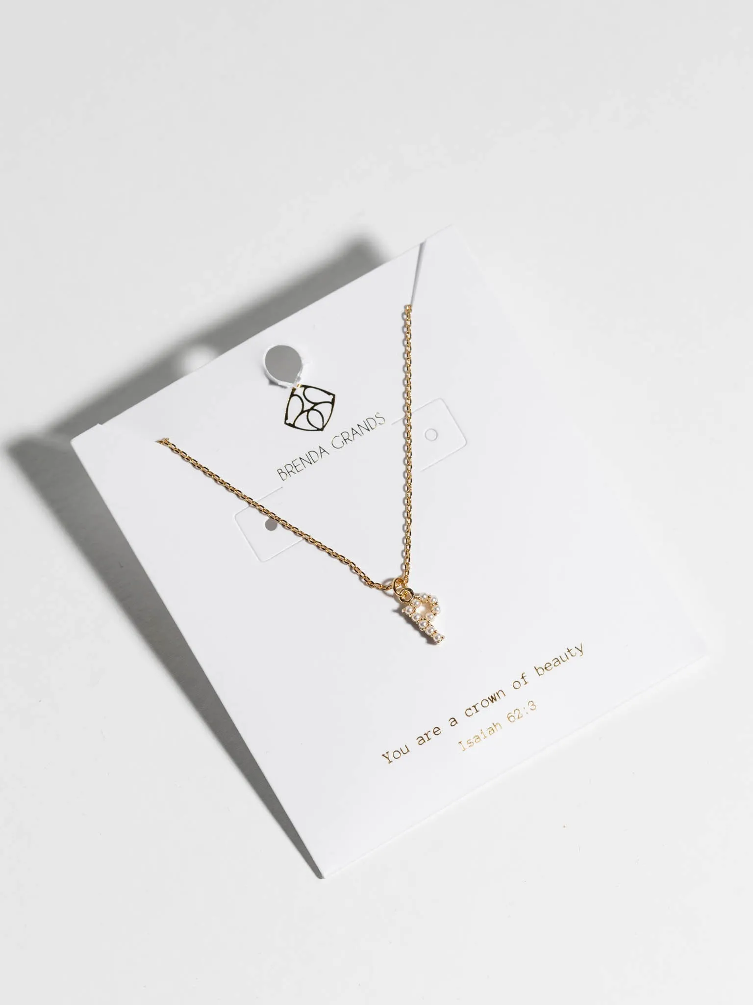 Brenda Grands Dainty Love Pearl Initial Necklace