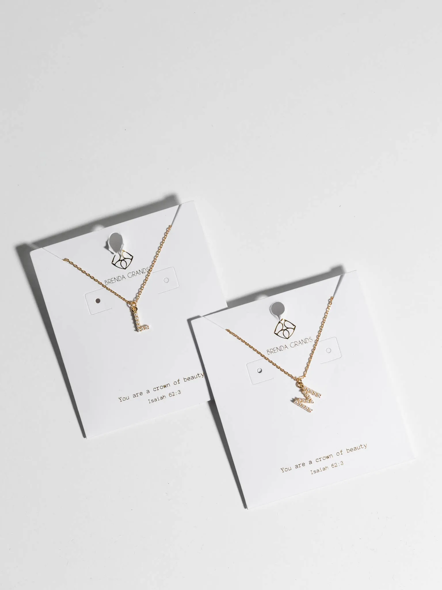 Brenda Grands Dainty Love Pearl Initial Necklace