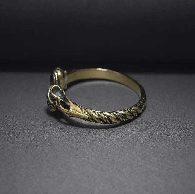 Bronze Viking Torc Bracelet with Gems