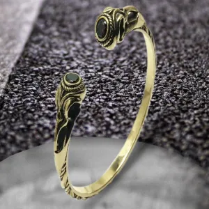 Bronze Viking Torc Bracelet with Gems