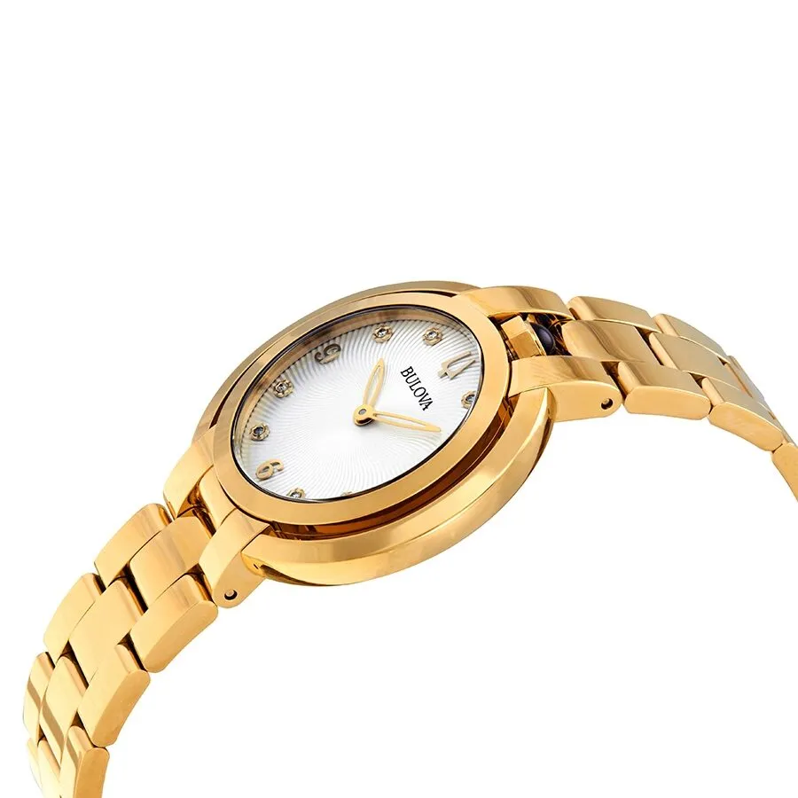 Bulova Rubaiyat Diamond Silver Dial Ladies Watch 97P125