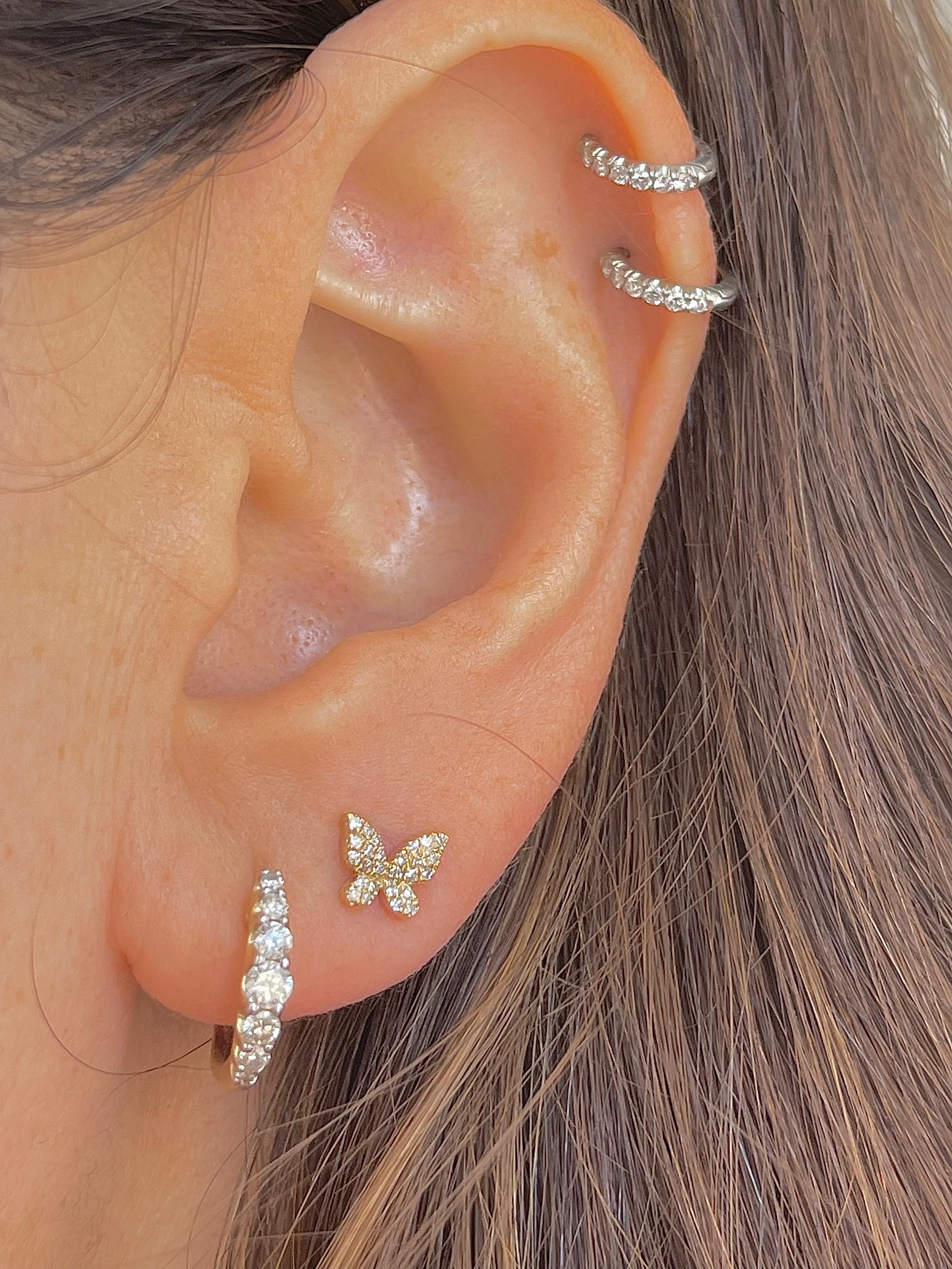 BUTTERFLY DIAMOND STUD EARRINS