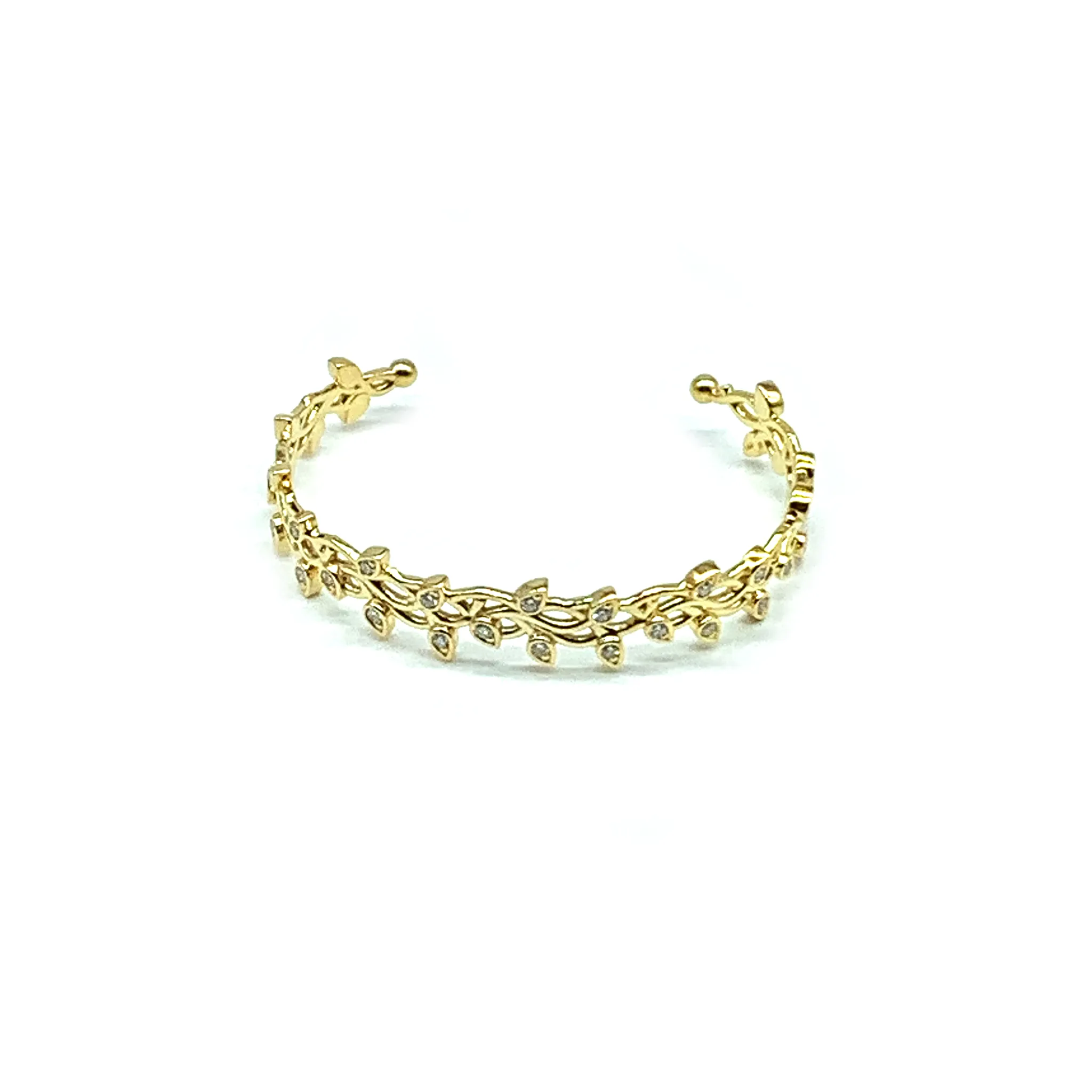 CA 18 Karat Thorn and Flower yellow Gold and Diamonds Bracelet