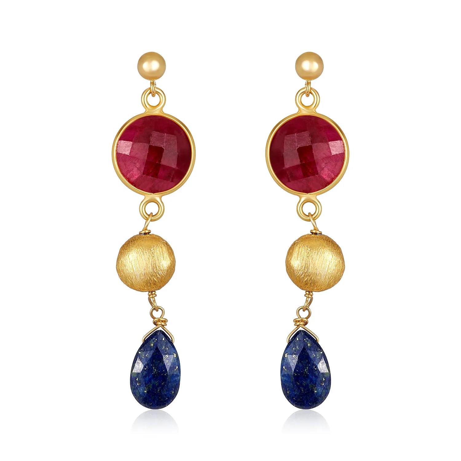 Camille Double Gem Drop Earrings