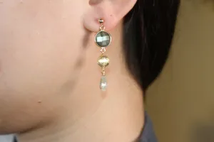 Camille Double Gem Drop Earrings