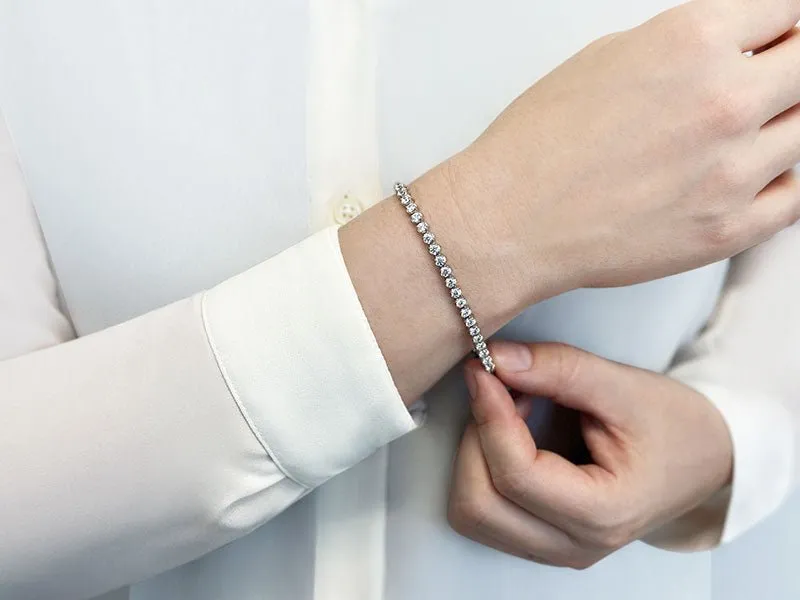 Captivating Shimmer Lab-Grown Diamond Tennis Bracelet with 4.73 ct.(finished) 3mm