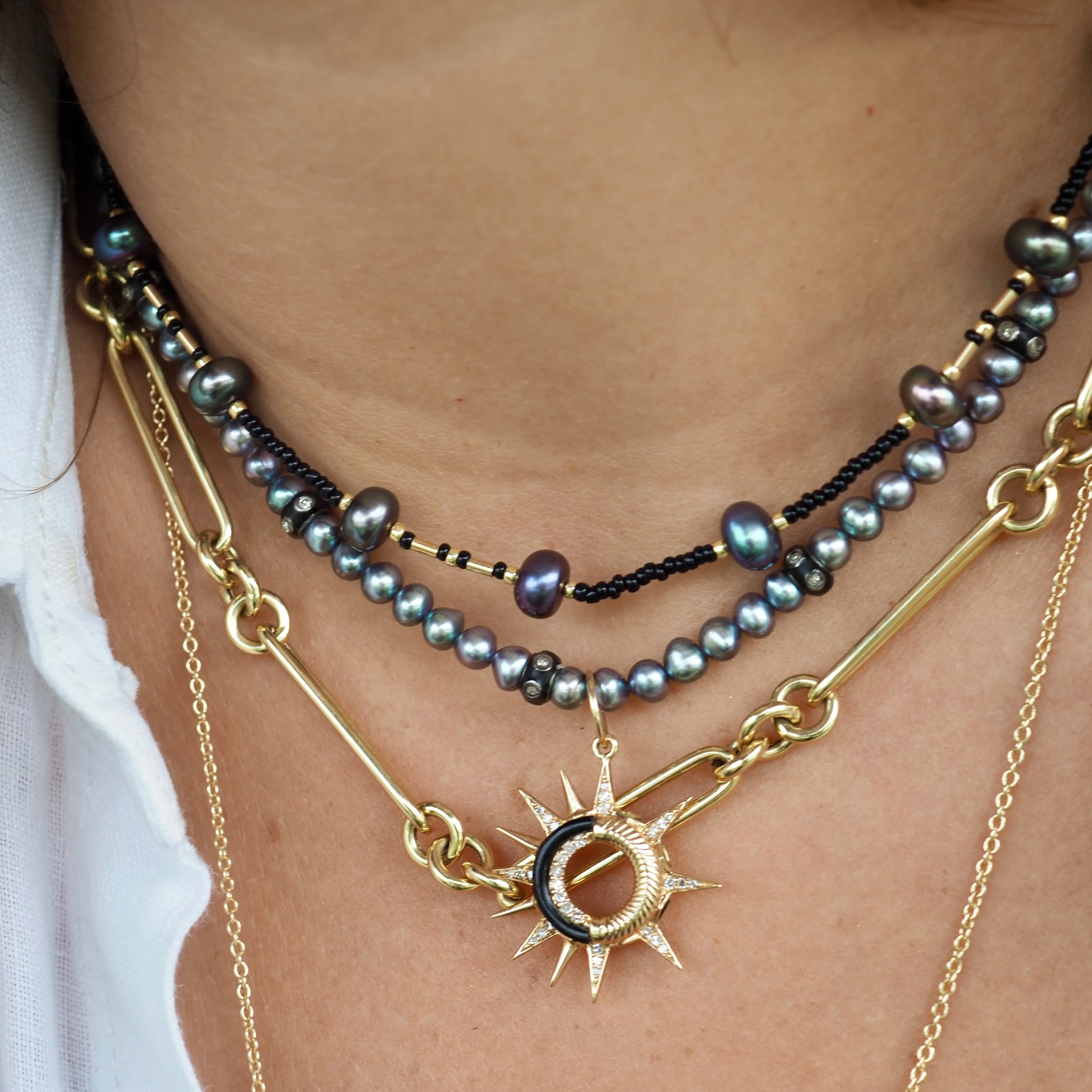 CARSON GREY MOTHER OF PEARL BEADED NECKLACES