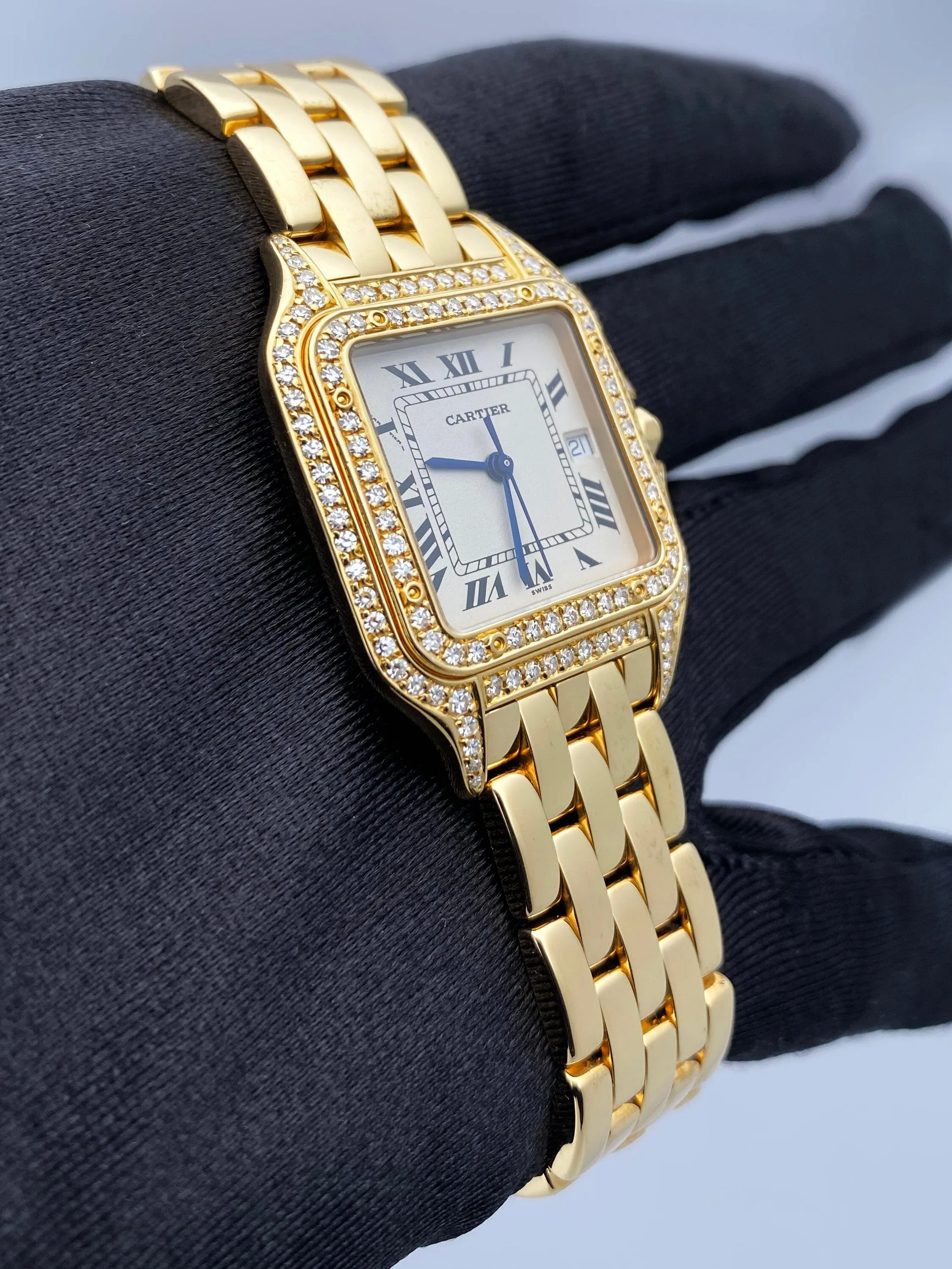 Cartier Panthere Large 88272147 Diamond 18K Yellow Gold Watch Box Papers