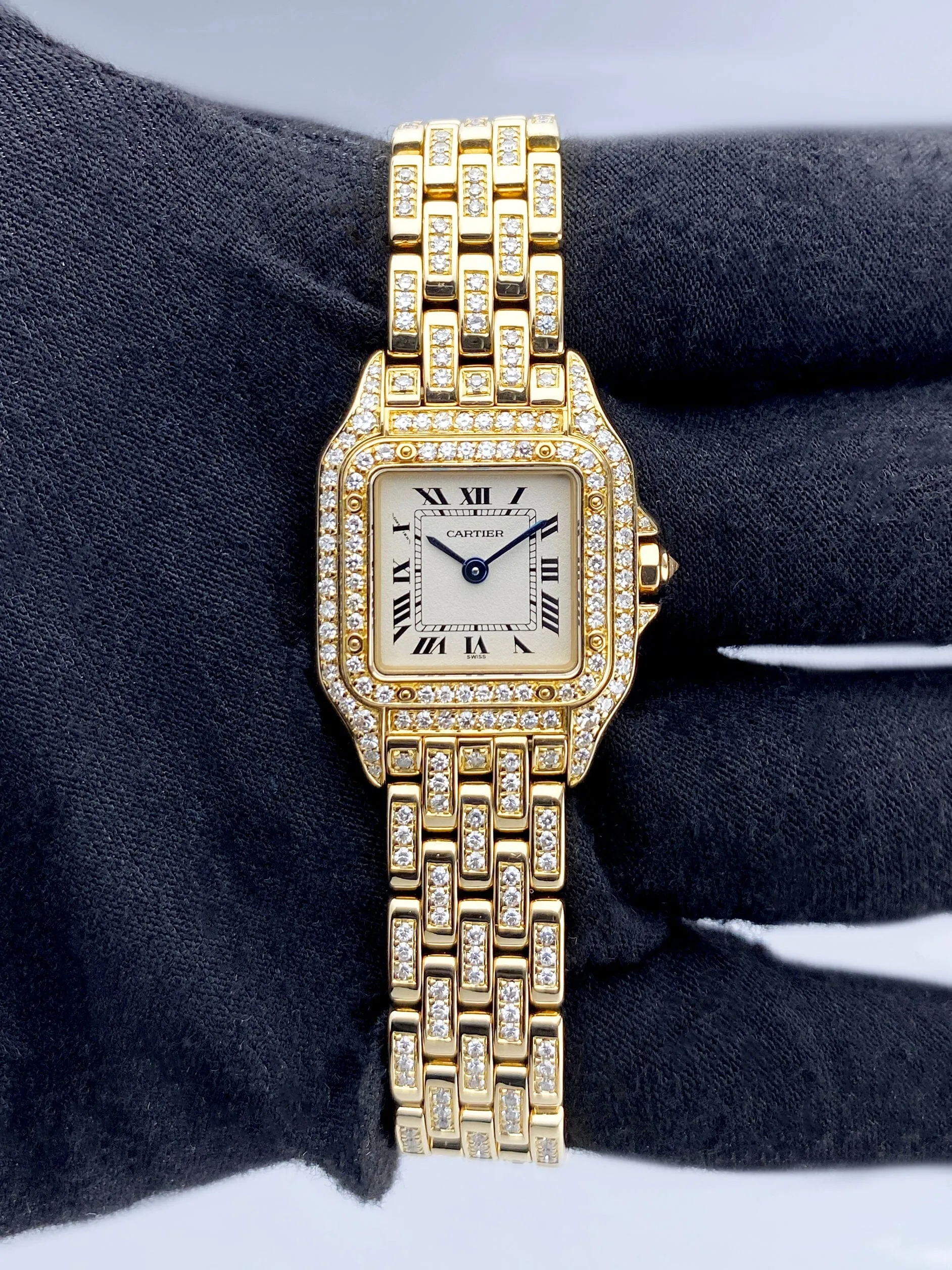 Cartier Panthere WF3072FF 18K Yellow Gold & Diamond Ladies Watch