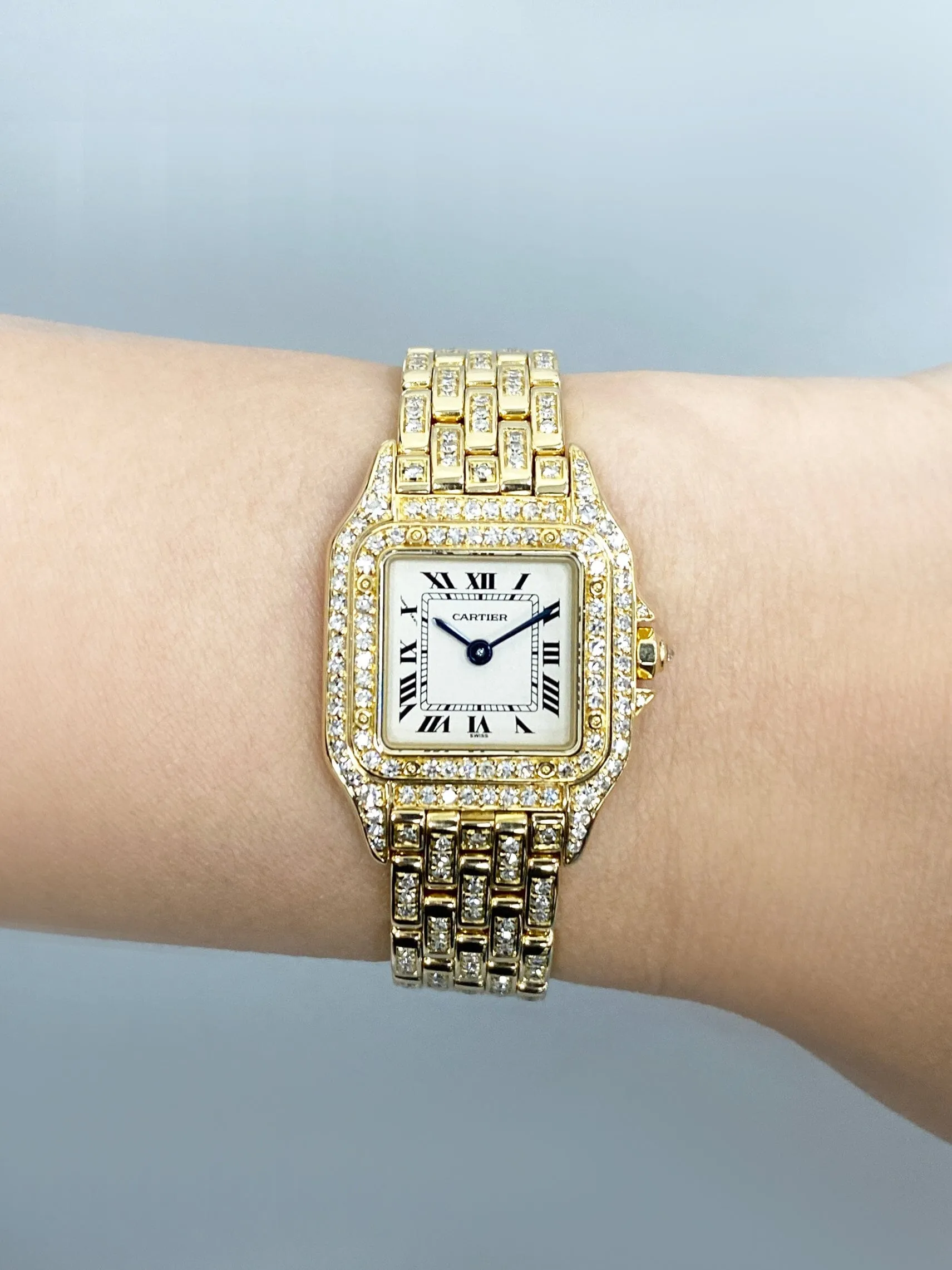 Cartier Panthere WF3072FF 18K Yellow Gold & Diamond Ladies Watch