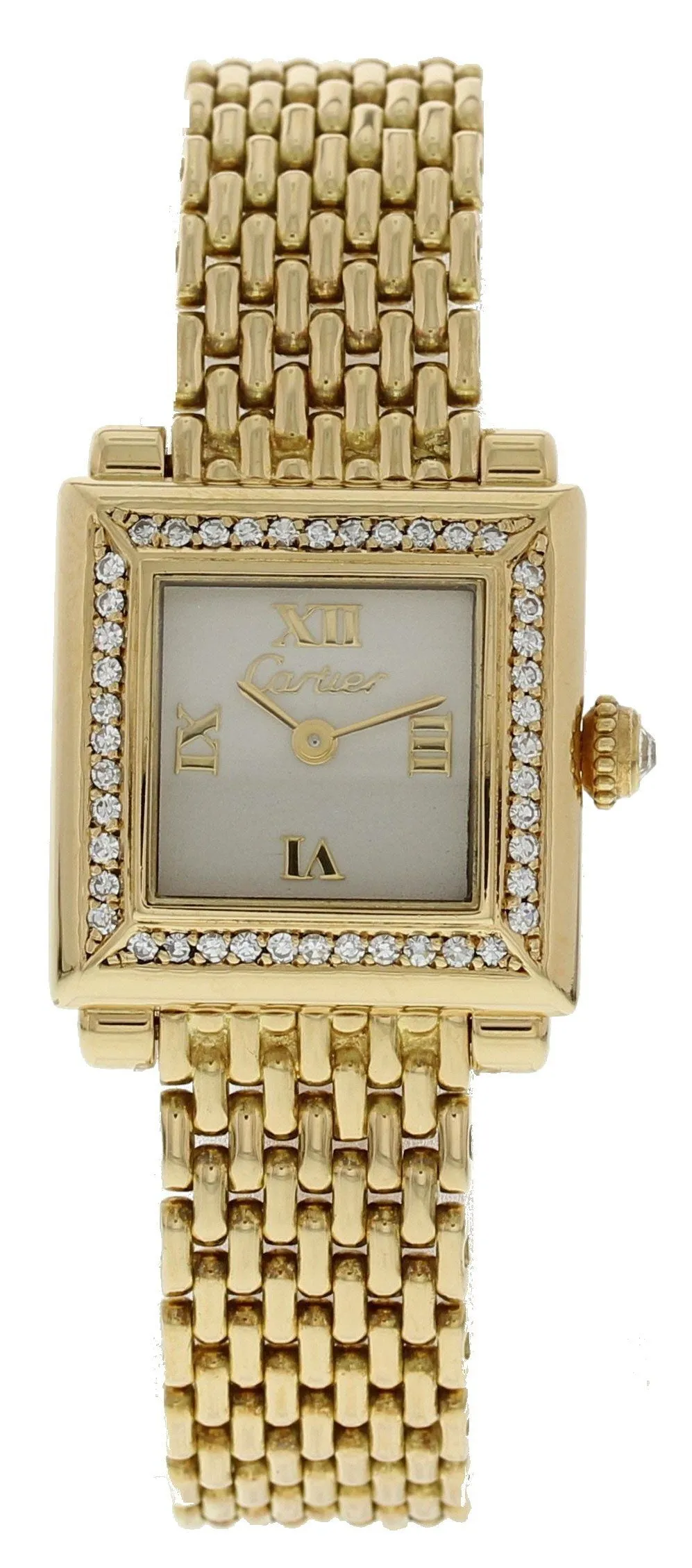 Cartier Paris 18k Yellow Gold Diamond Watch