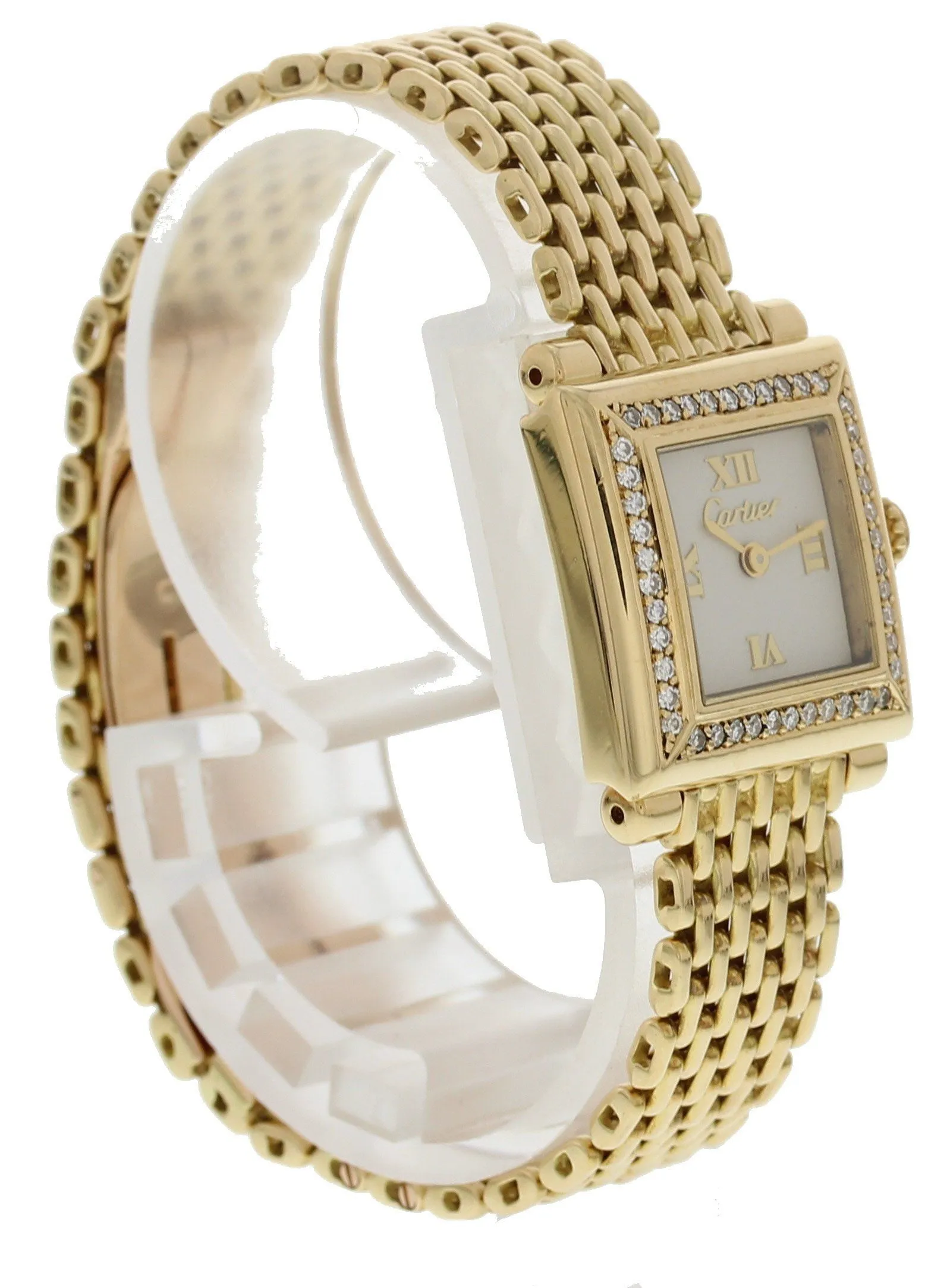 Cartier Paris 18k Yellow Gold Diamond Watch