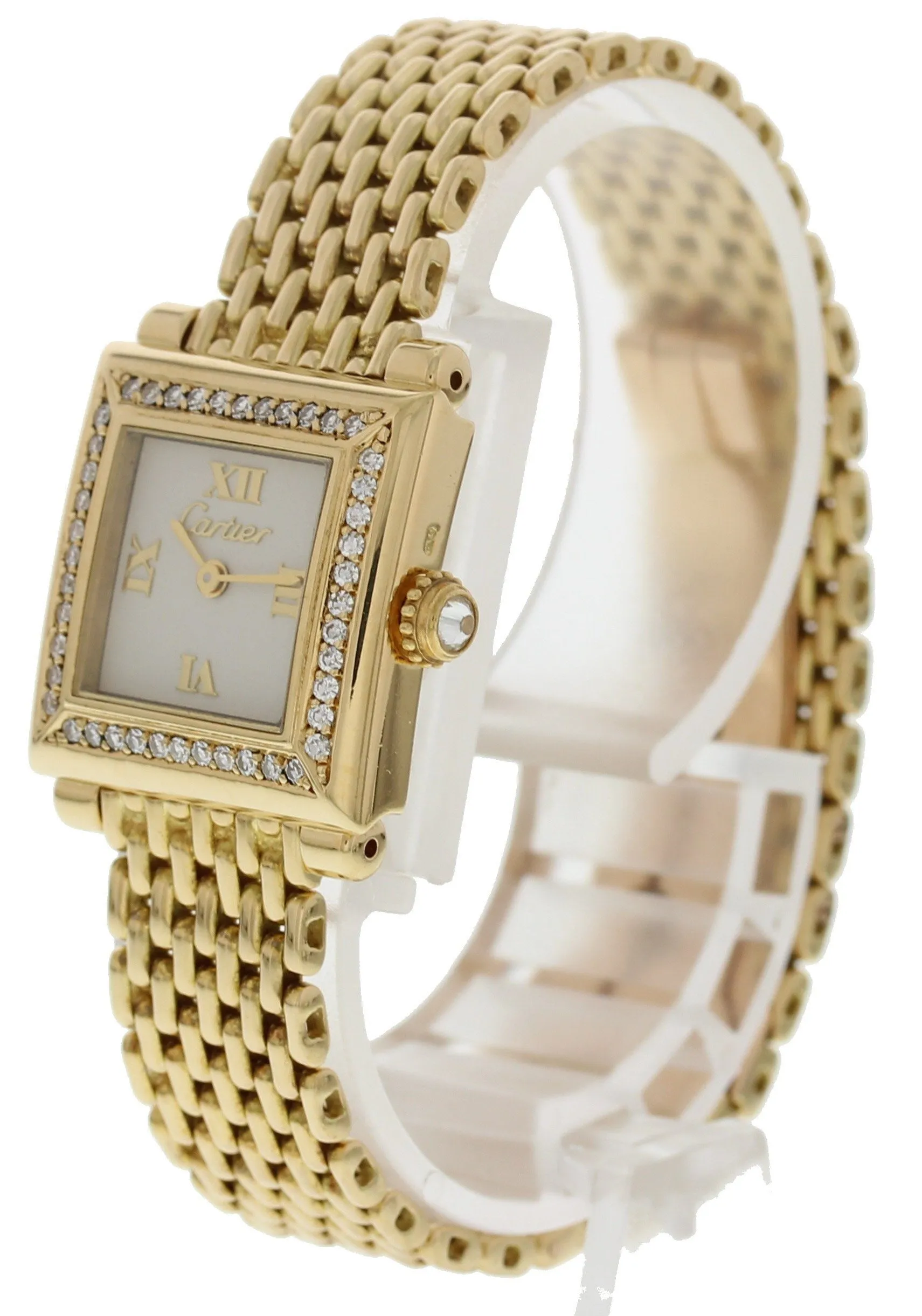 Cartier Paris 18k Yellow Gold Diamond Watch