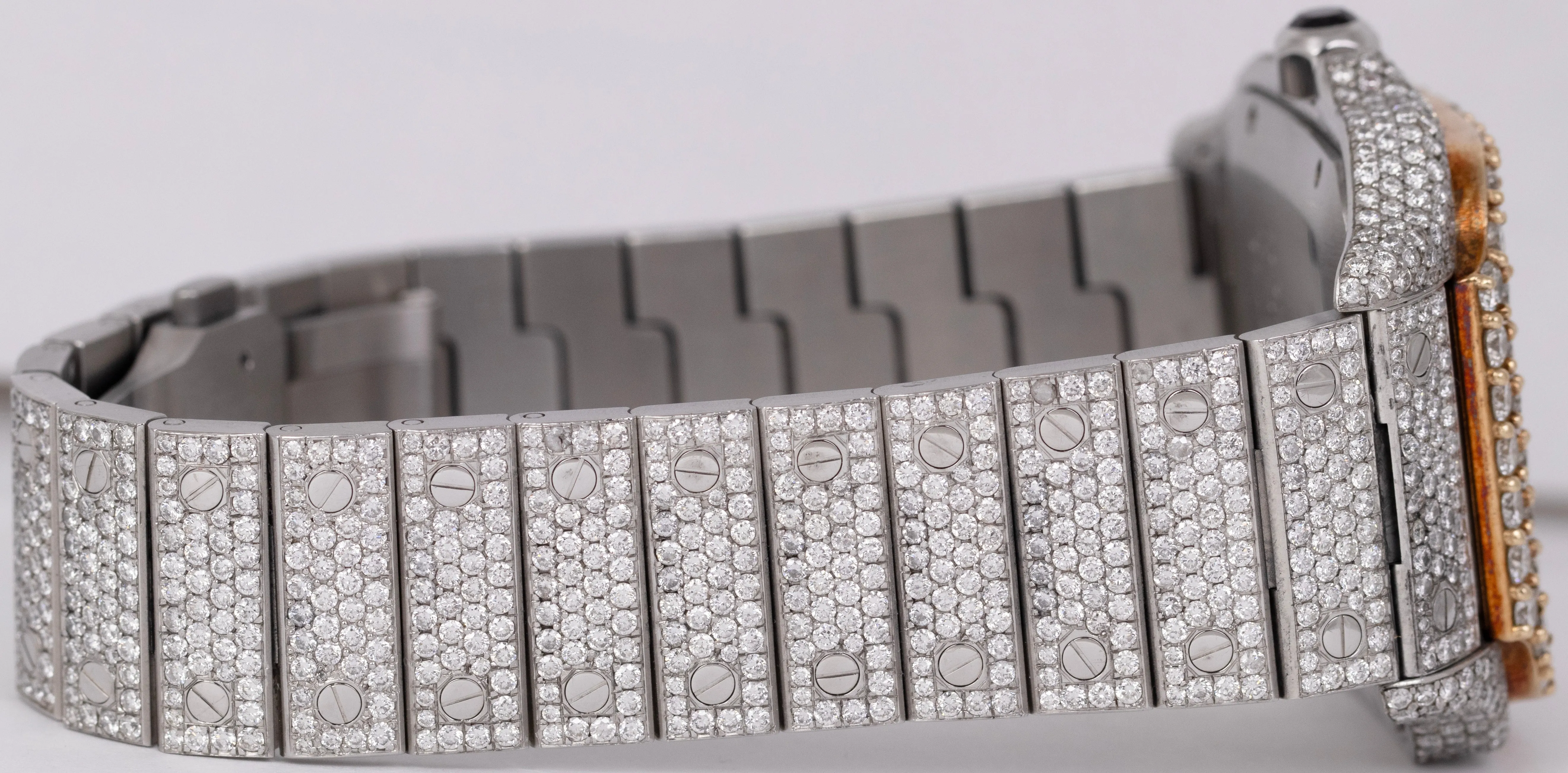 Cartier Santos 39.8mm DIAMOND BUST DOWN Automatic Stainless Steel Watch 4072
