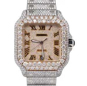 Cartier Santos 39.8mm DIAMOND BUST DOWN Automatic Stainless Steel Watch 4072