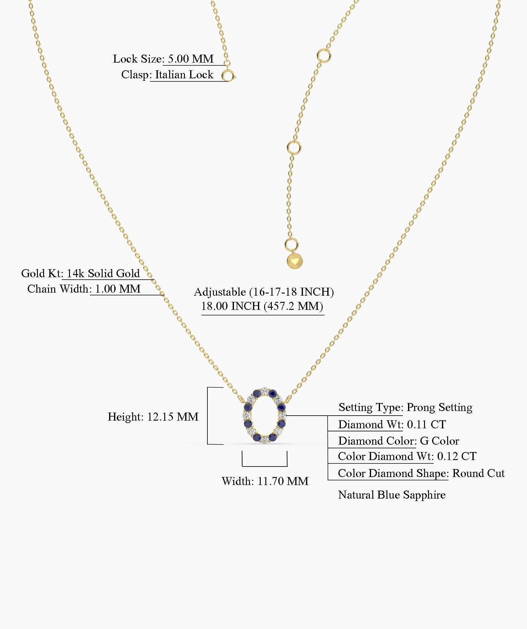 Celestial Sapphire Loop Necklace