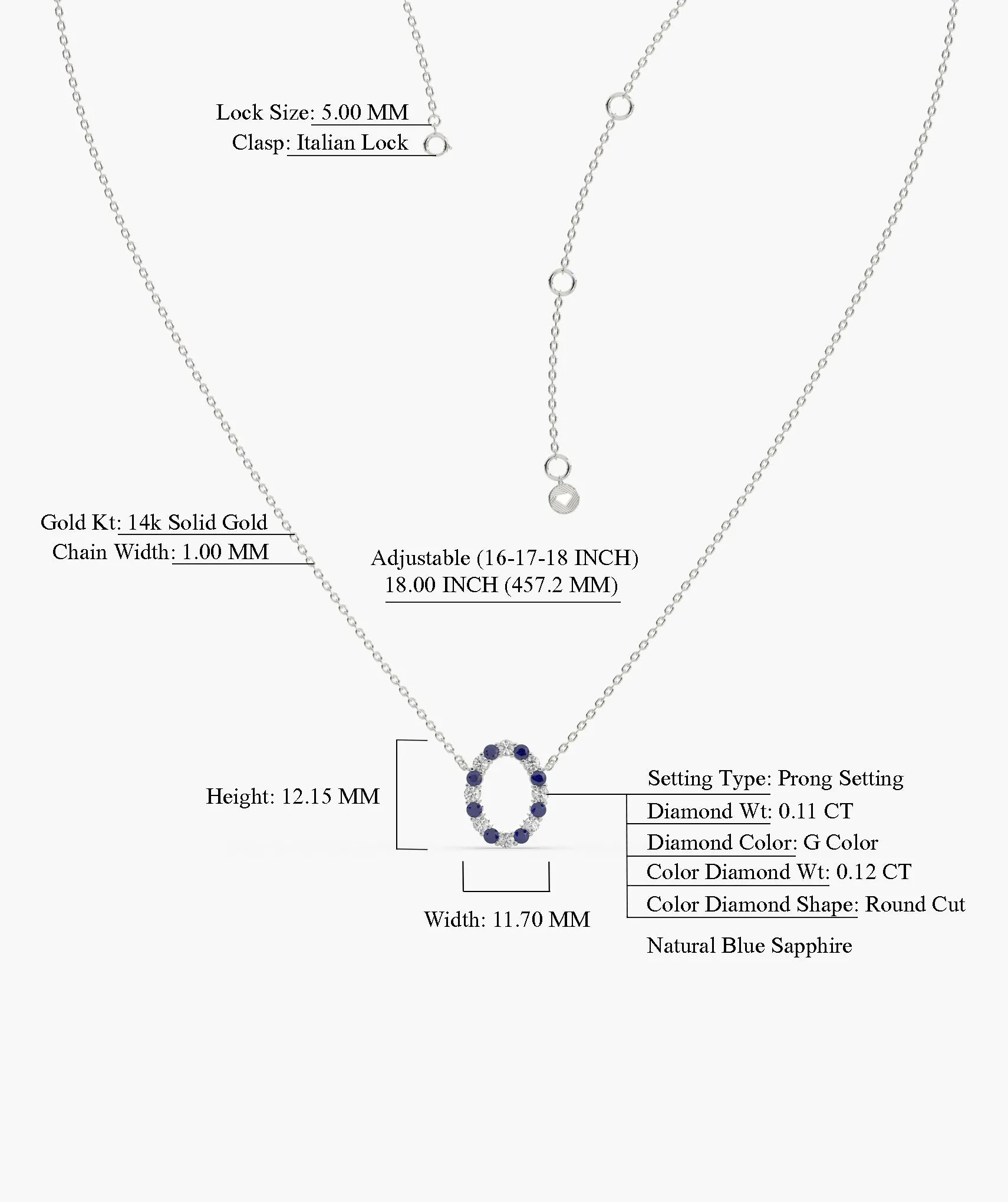 Celestial Sapphire Loop Necklace