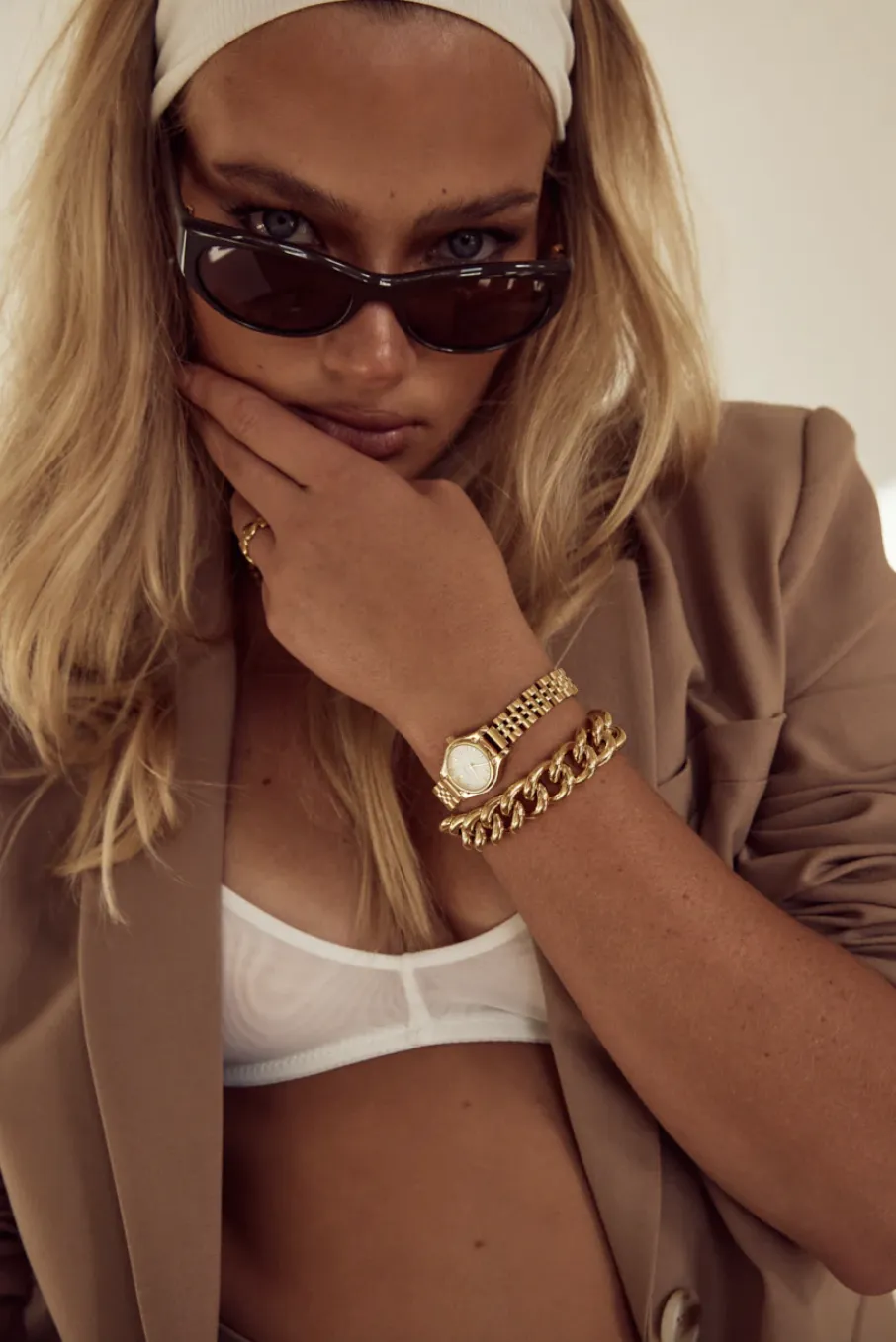 CENDRE ISOBEL WATCH - GOLD/WHITE
