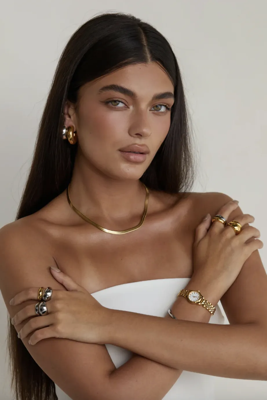 CENDRE ISOBEL WATCH - GOLD/WHITE