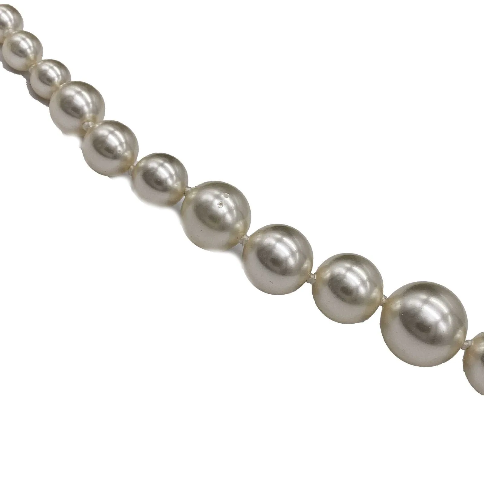 CHANEL - 13A 2 CC Charms Graduated Pearl Layering Necklace