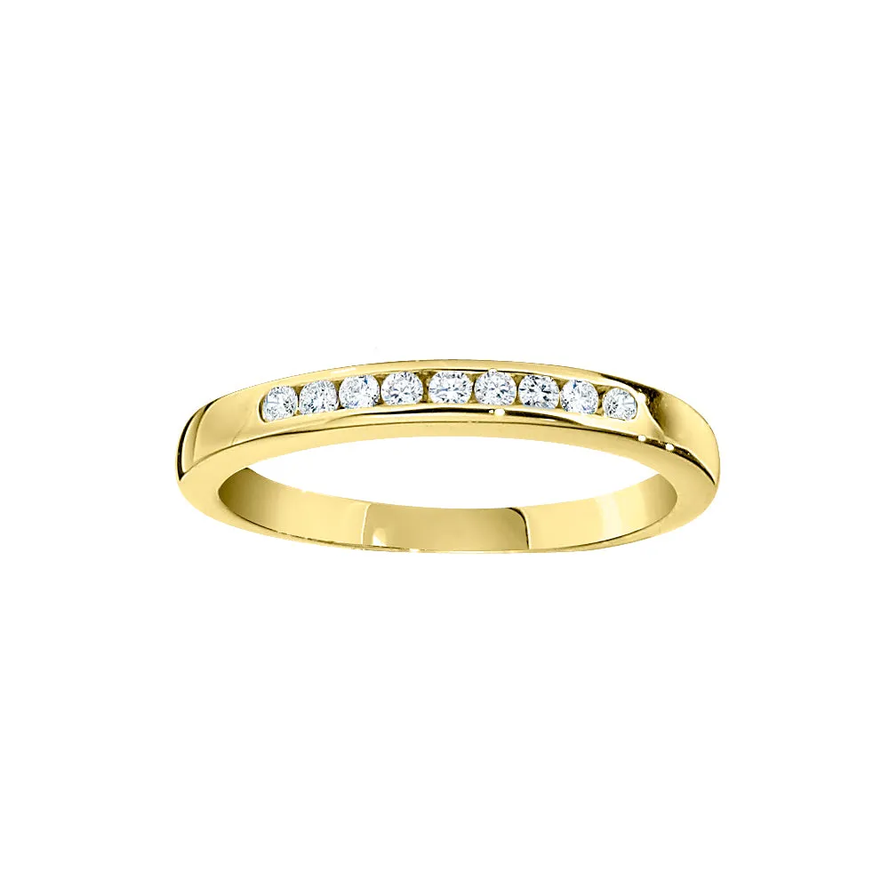 Channel Set Diamond Wedding Band .015CT Diamonds