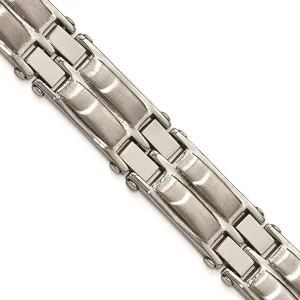 Chisel Stainless Steel Polished and Brushed 8.5 inch Link Bracelet