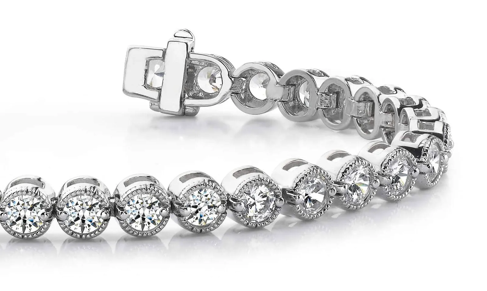 Circle Milgrain Diamond Bracelet with 2.24 ct.(finished) 2.2mm