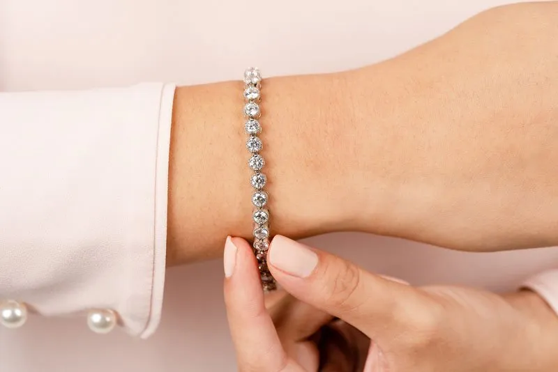 Circle Milgrain Diamond Bracelet with 2.24 ct.(finished) 2.2mm
