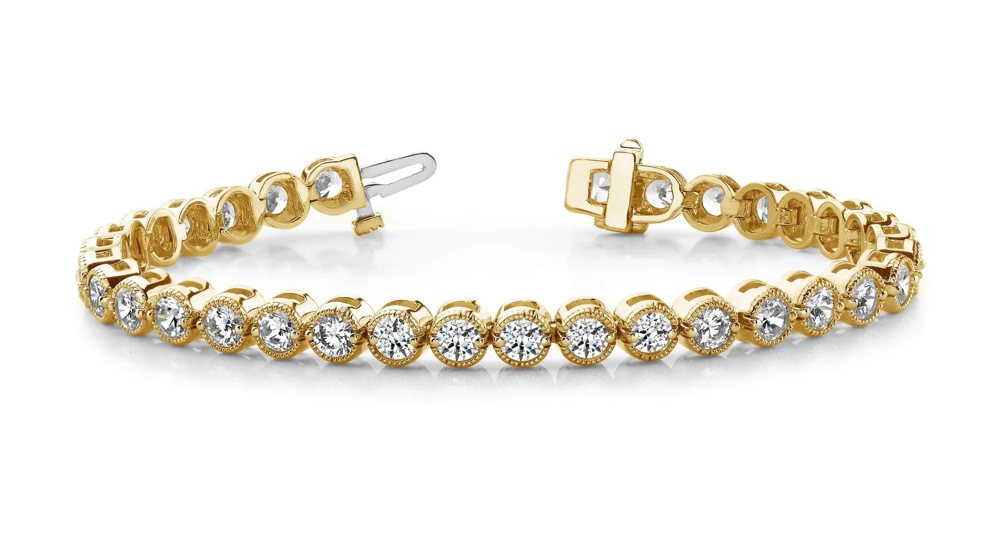 Circle Milgrain Diamond Bracelet with 2.24 ct.(finished) 2.2mm