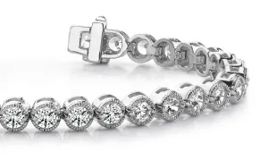 Circle Milgrain Diamond Bracelet with 2.24 ct.(finished) 2.2mm