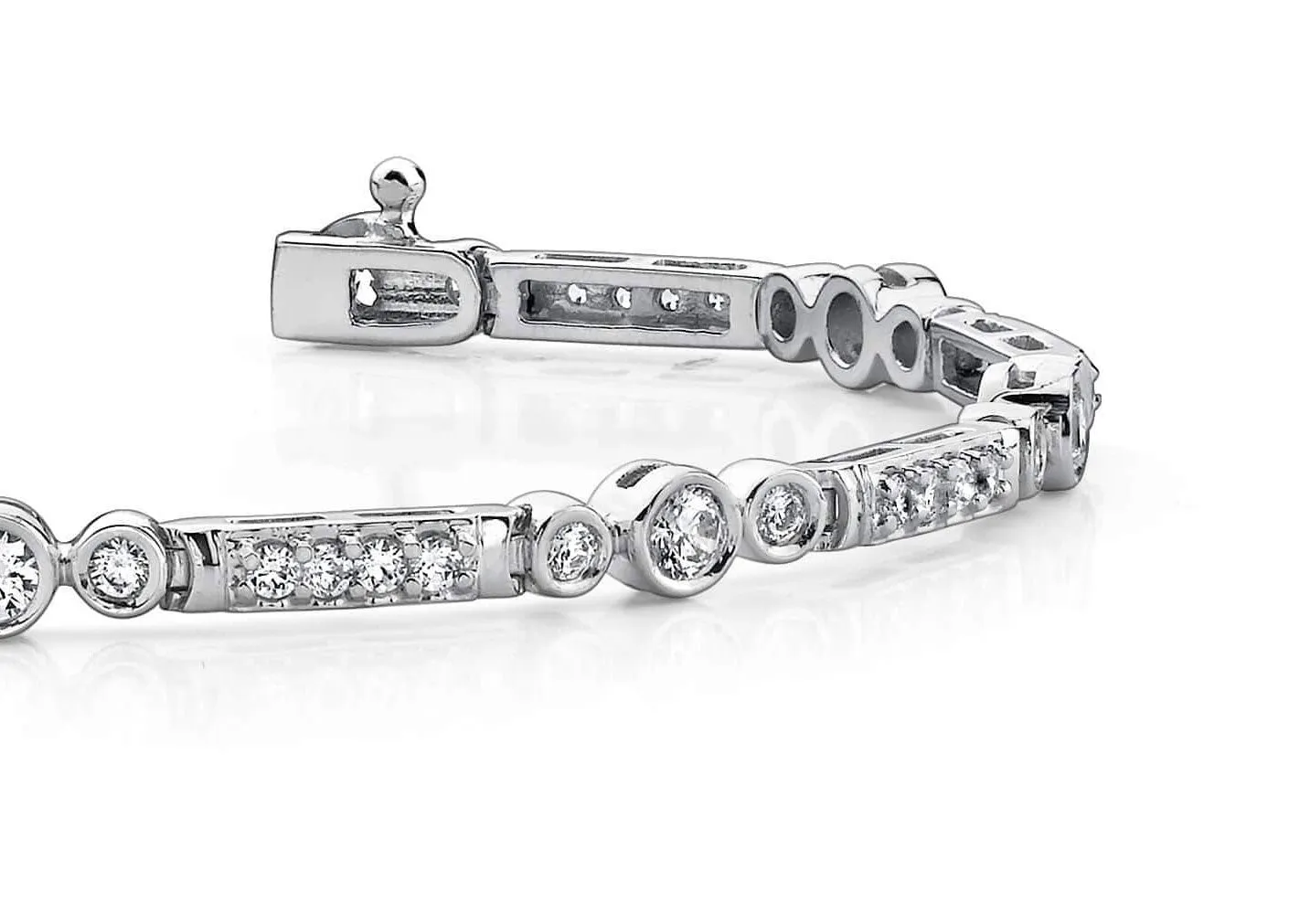Circle Square Diamond Bracelet with 1.97 ct.(finished) 1.75mm, 2mm, 3mm