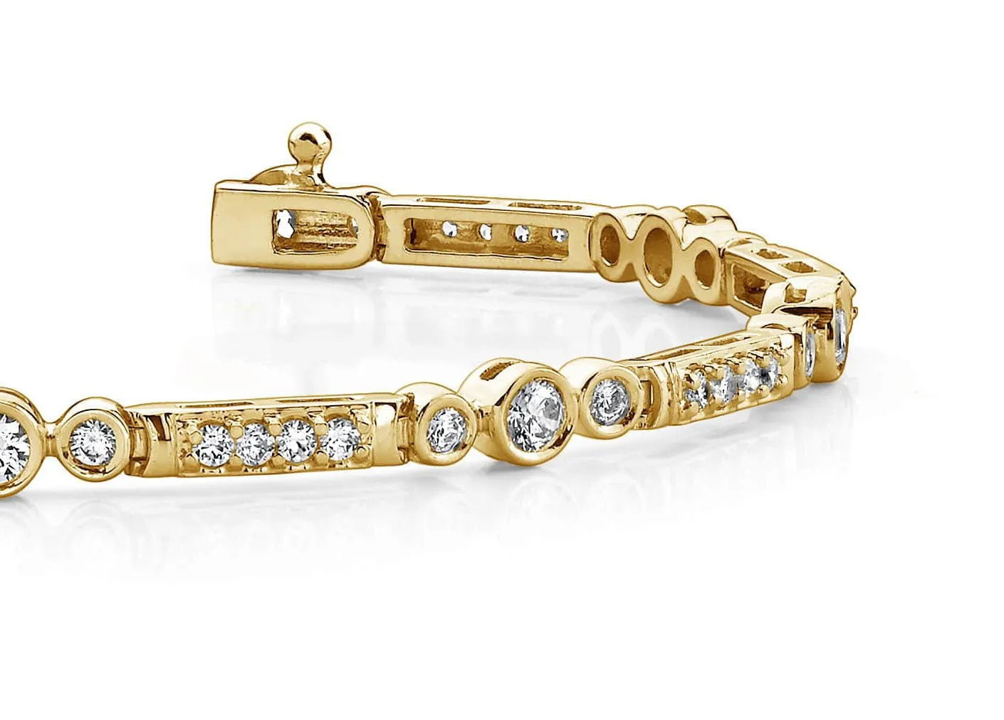 Circle Square Diamond Bracelet with 1.97 ct.(finished) 1.75mm, 2mm, 3mm