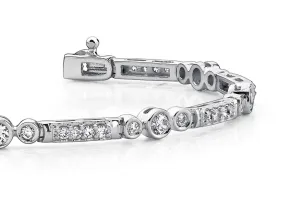 Circle Square Diamond Bracelet with 1.97 ct.(finished) 1.75mm, 2mm, 3mm