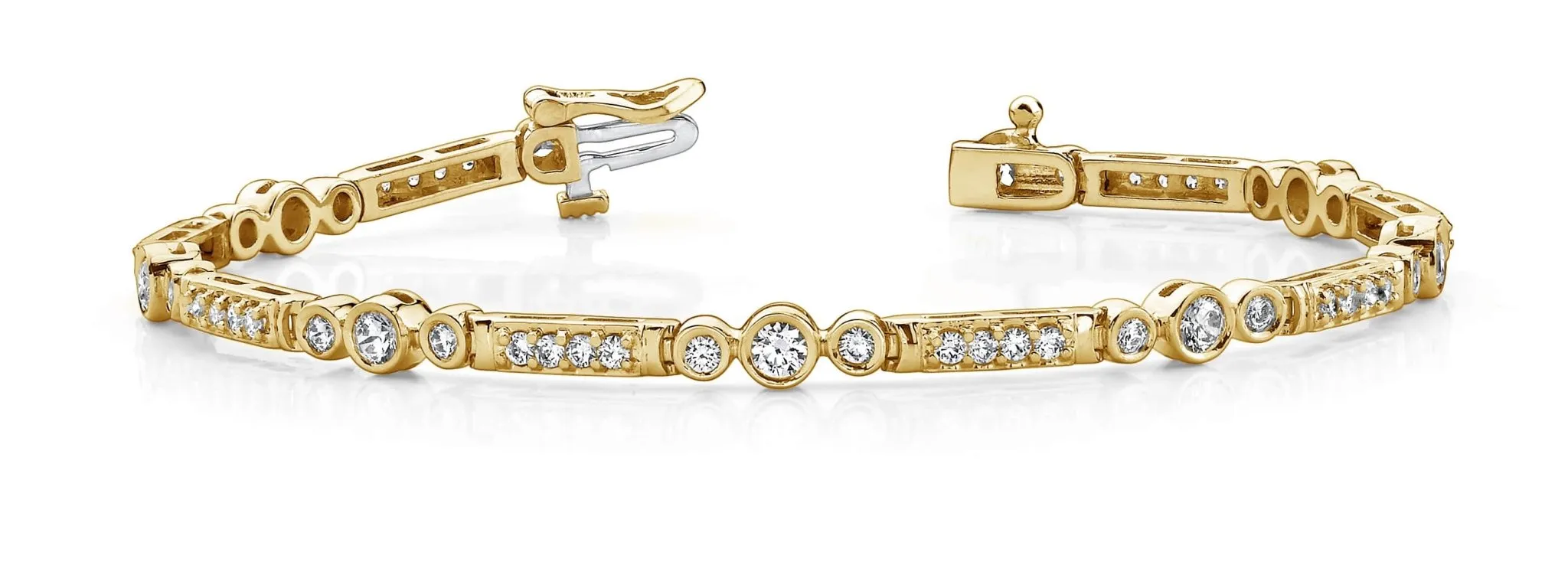Circle Square Diamond Bracelet with 1.97 ct.(finished) 1.75mm, 2mm, 3mm