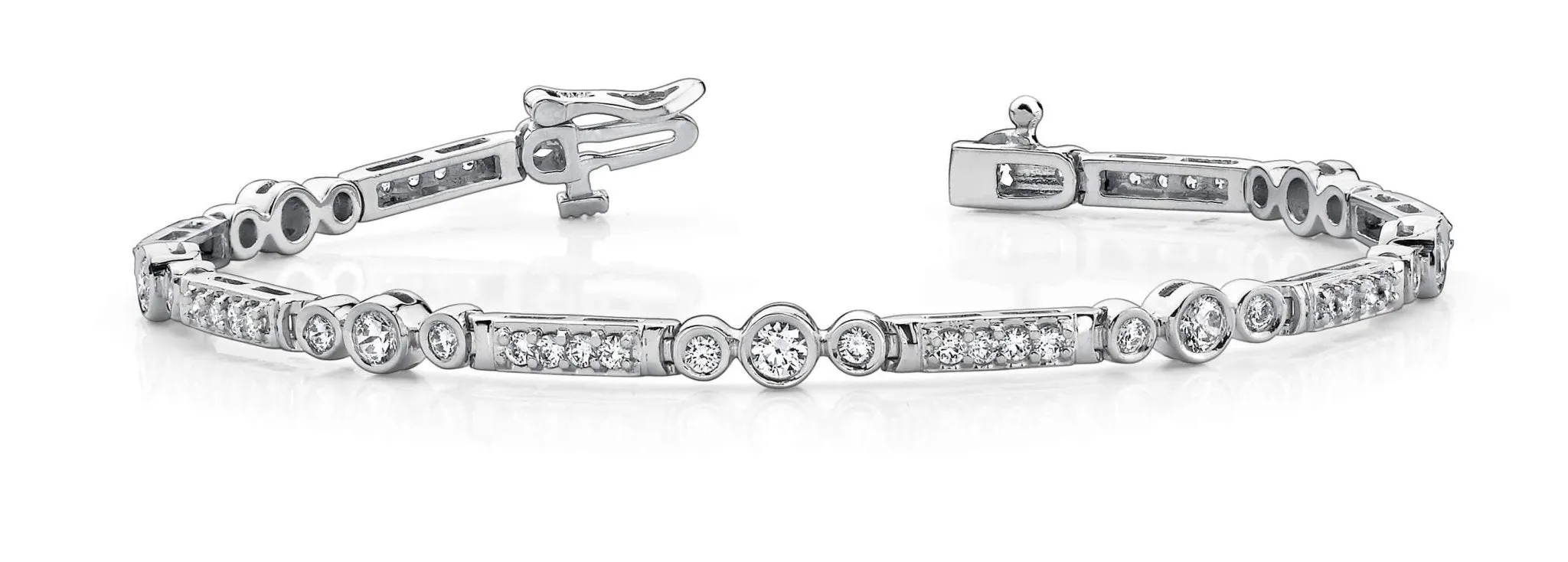 Circle Square Diamond Bracelet with 1.97 ct.(finished) 1.75mm, 2mm, 3mm