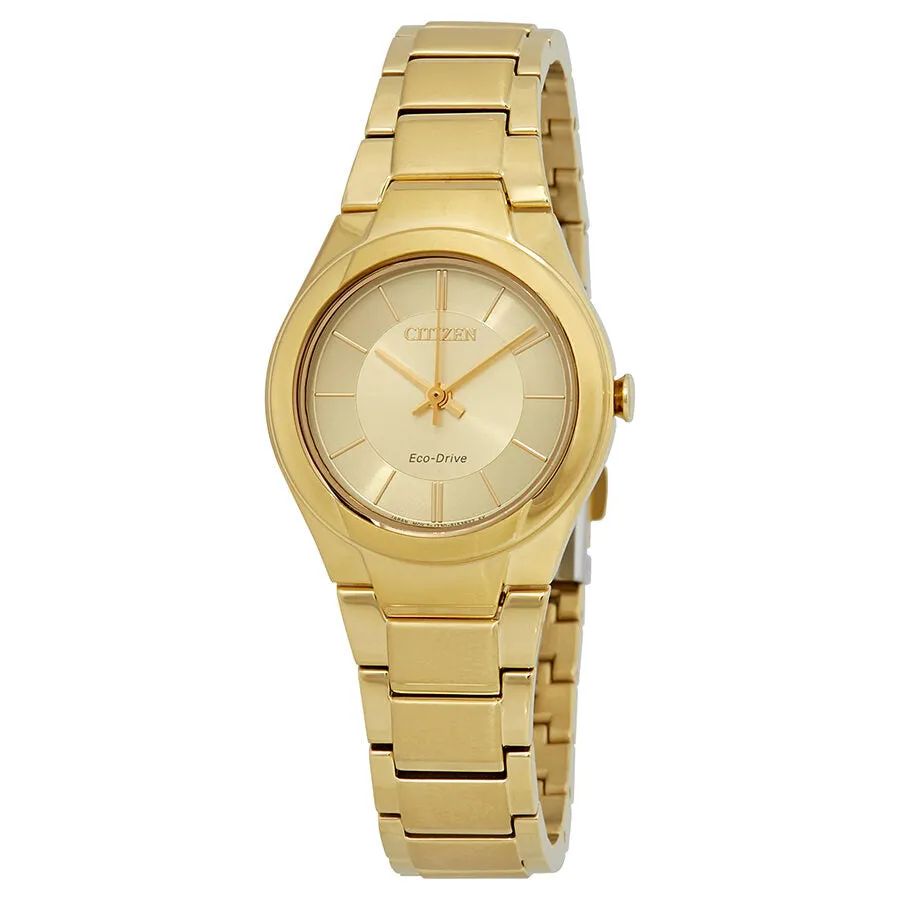 Citizen Paradigm Champagne Dial Yellow Gold-tone Ladies Watch FE2092-57P