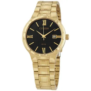 Citizen Quartz Black Dial Yellow Gold-tone Men's Watch BI5022-50E