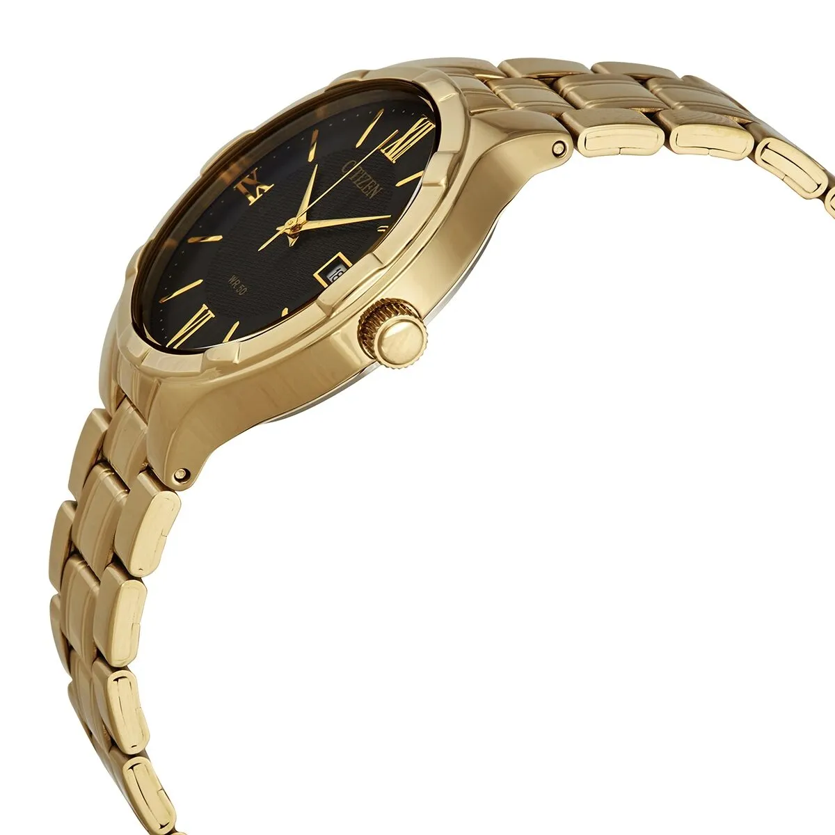 Citizen Quartz Black Dial Yellow Gold-tone Men's Watch BI5022-50E