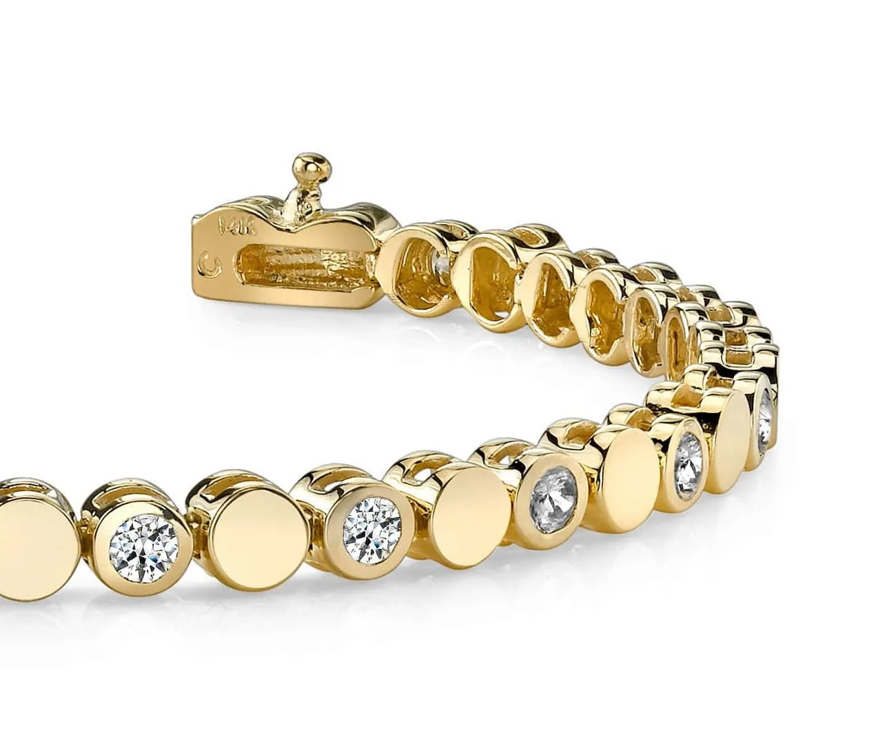 Classic Alternating Circle And Diamond Bracelet with 1.29 ct.(finished) 2.5mm