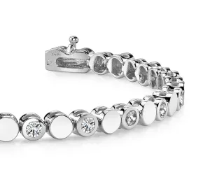 Classic Alternating Circle And Diamond Bracelet with 1.29 ct.(finished) 2.5mm