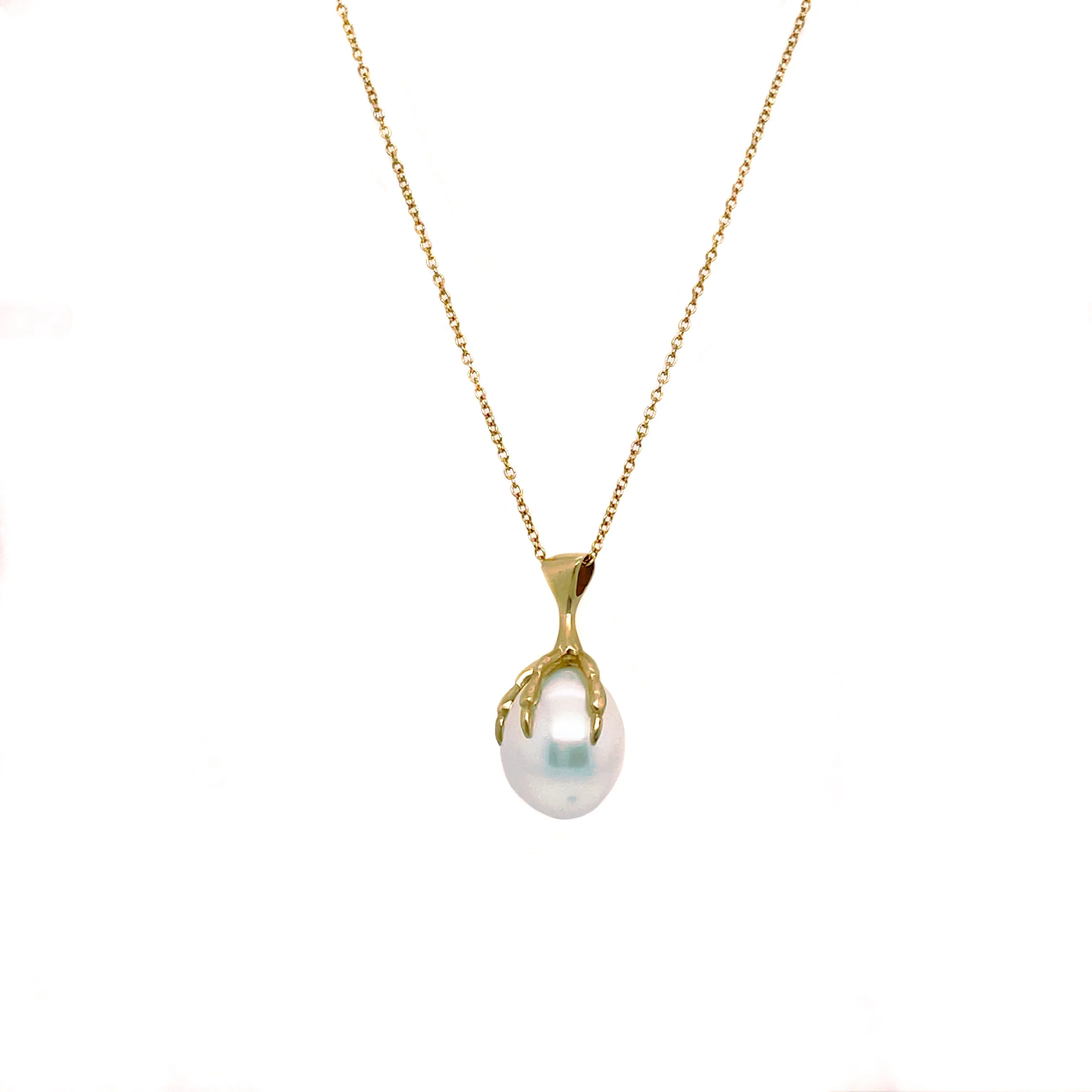 Claw with Pearl Quail Egg Necklace
