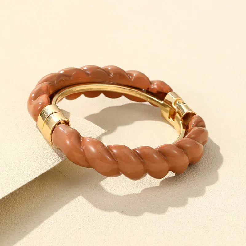 Colorful Open Bracelet Adjustable Women Retro Charm Resin Bangle Bracelet Banquet Jewelry Hand Banquet Accessories