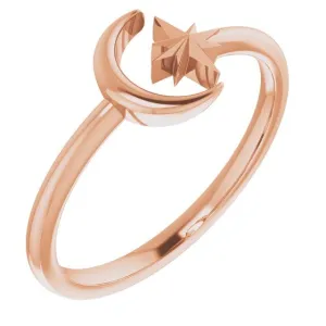 Crescent Moon & Star Ring