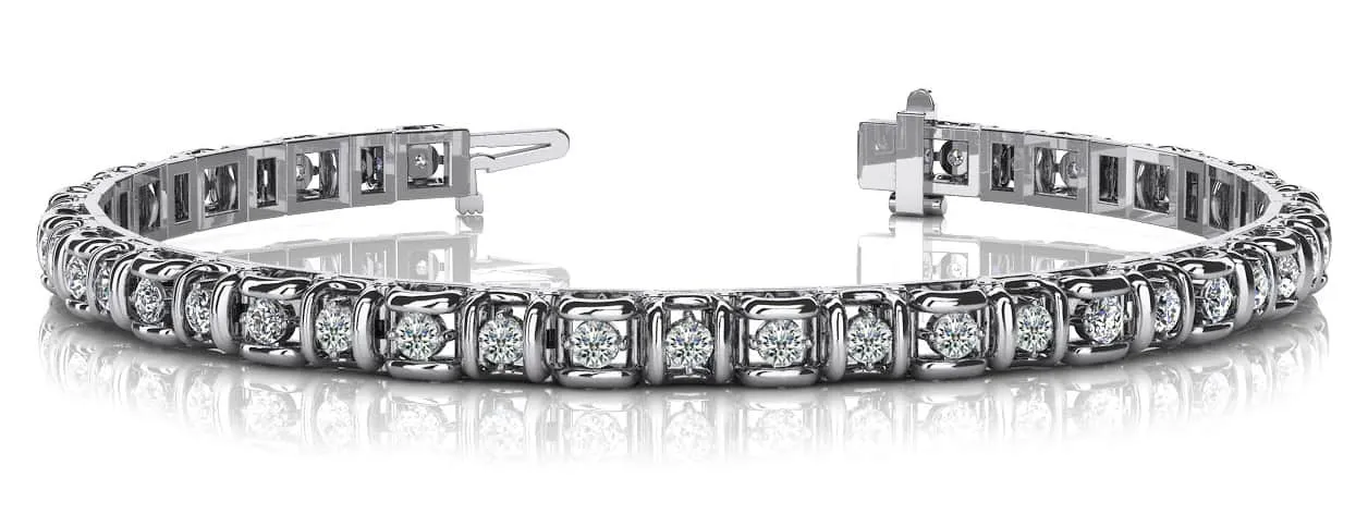 Cross Directional Link Lab-Grown Diamond Bracelet with 2.52 ct.(finished) 2.5mm