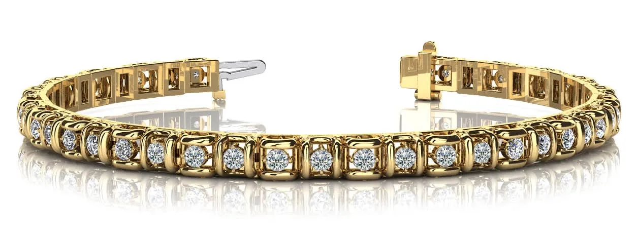 Cross Directional Link Lab-Grown Diamond Bracelet with 2.52 ct.(finished) 2.5mm