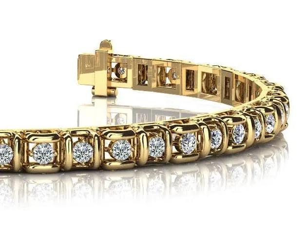 Cross Directional Link Lab-Grown Diamond Bracelet with 2.52 ct.(finished) 2.5mm